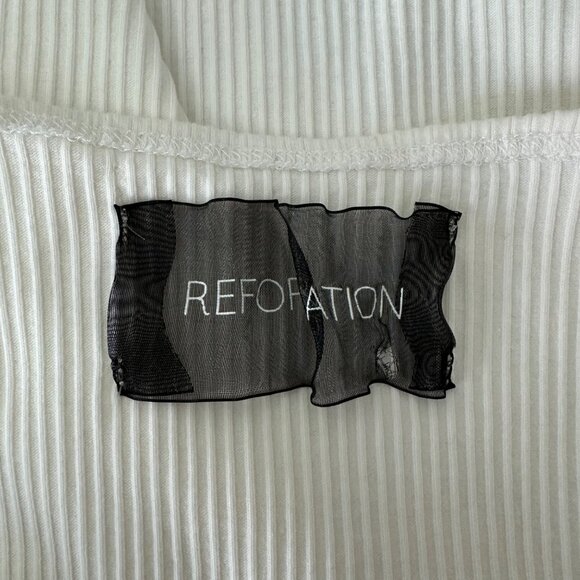 Reformation White Ribbed Tank Top - Picture 7 of 10